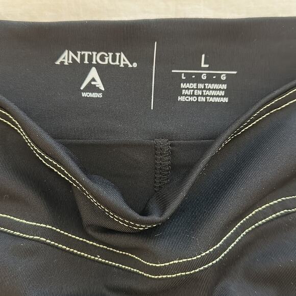 Antigua Golf Pleated Athletic Skort Black Yellow w Pockets Size L - Picture 7 of 11